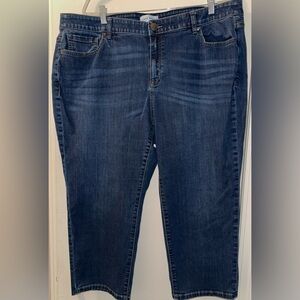 Lane Bryant Indigo Mid-Rise Girlfriend Cropped Jeans